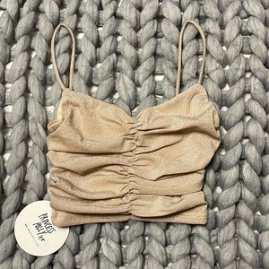 princess polly gigi glitter top champagne